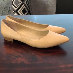 Newman Marcus leather nude flats size 8